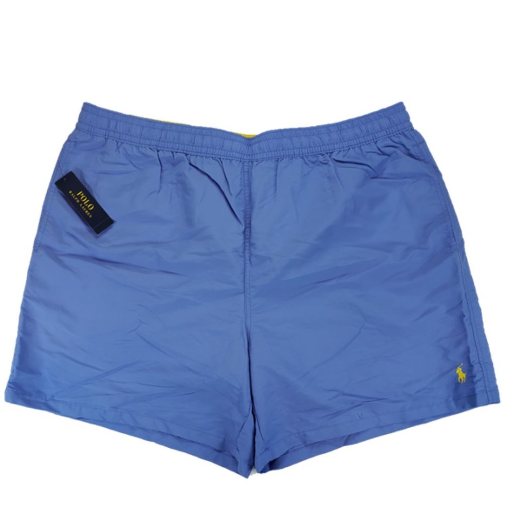 POLO RALPH LAUREN HAWAIIAN B&T SWIM TRUNKS BLUE